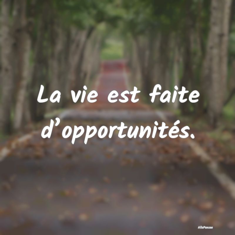 Citation Opportunités - La vie est faite d’opportunités....