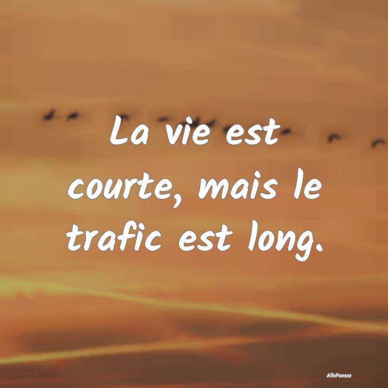 La vie est courte, mais le trafic est long.
...