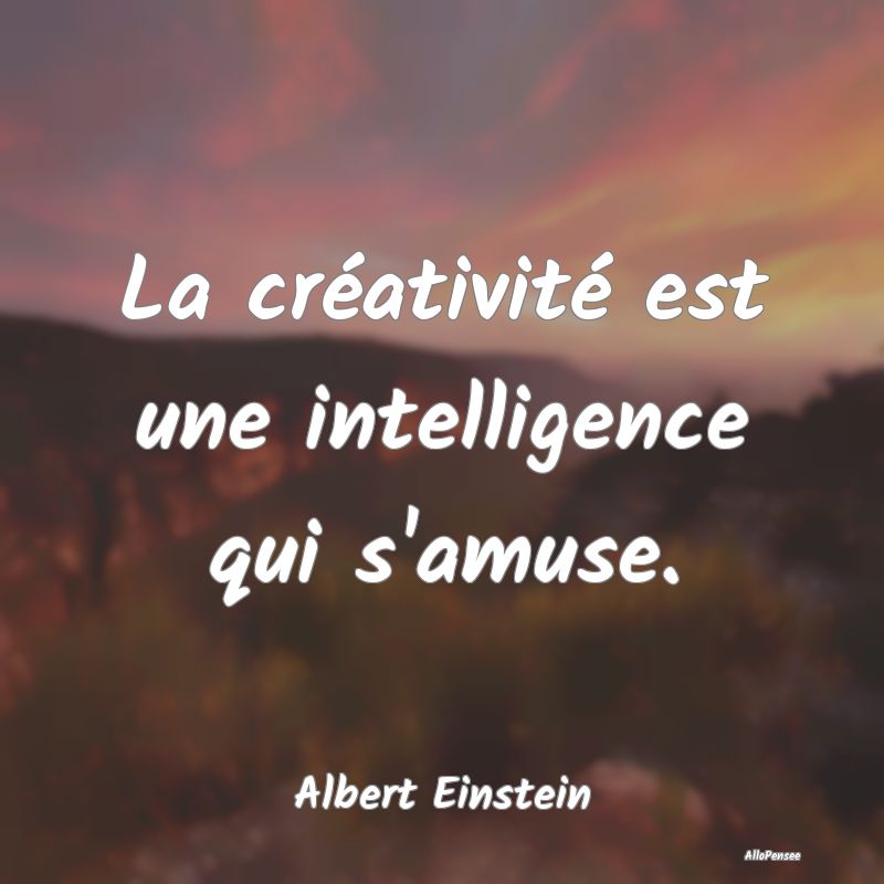 La créativité est une intelligence qui s'amuse....