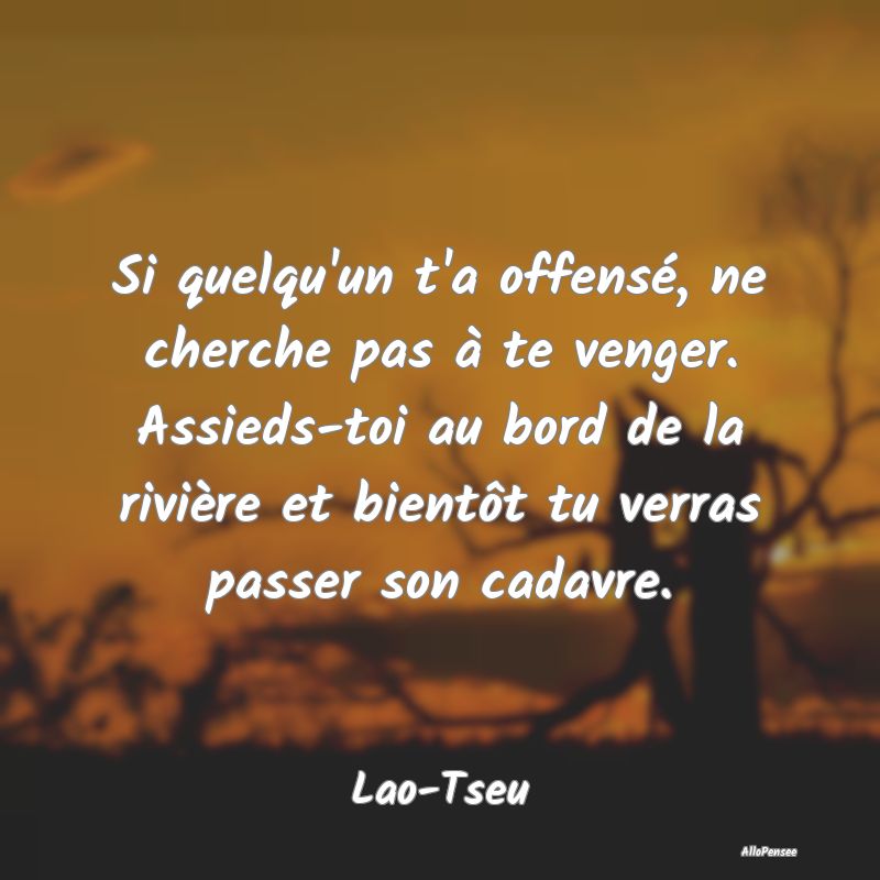 Si quelqu'un t'a offensé, ne cherche pas à te ve...