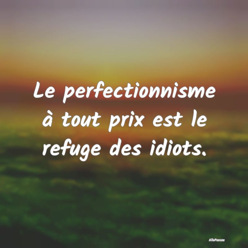 Citation Perfection - Le perfectionnisme à tout prix est le refuge des ...