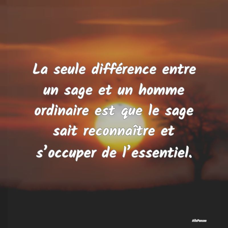 La seule différence entre un sage et un homme ord...