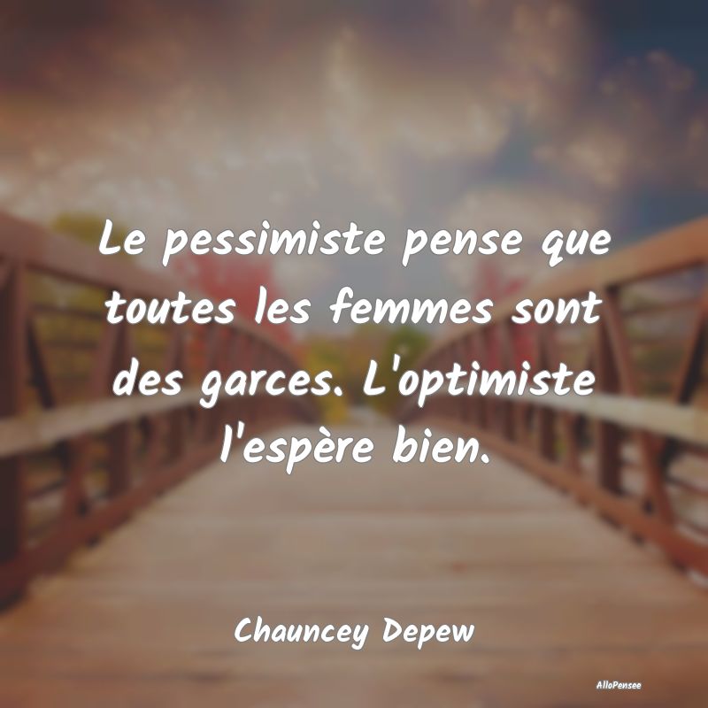 Le pessimiste pense que toutes les femmes sont des...