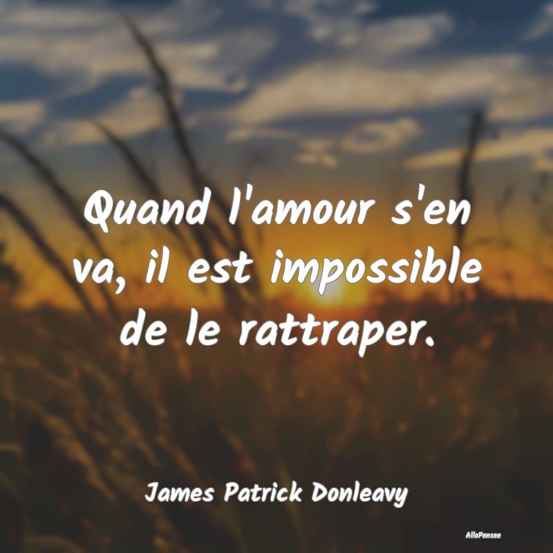 Quand l'amour s'en va, il est impossible de le rat...