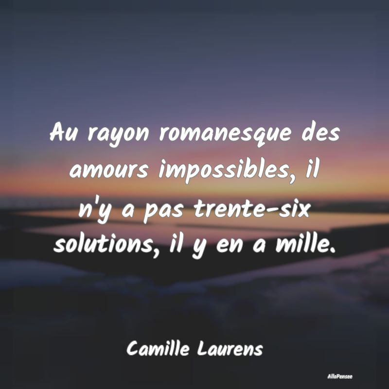 Au rayon romanesque des amours impossibles, il n'y...