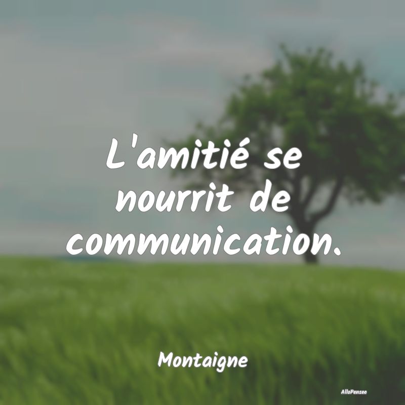 L'amitié se nourrit de communication....