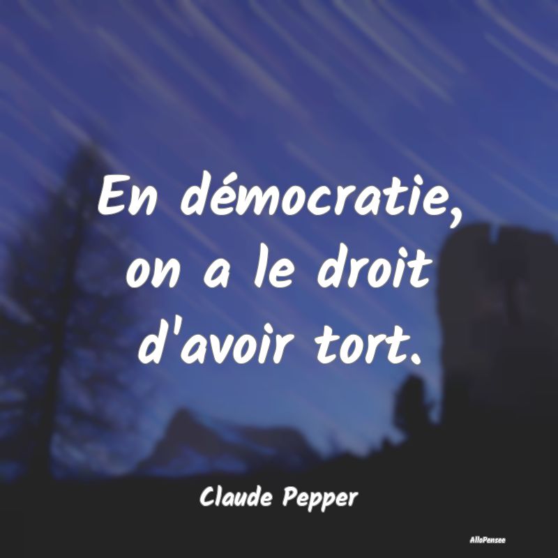 Citation Democratie - En démocratie, on a le droit d'avoir tort....