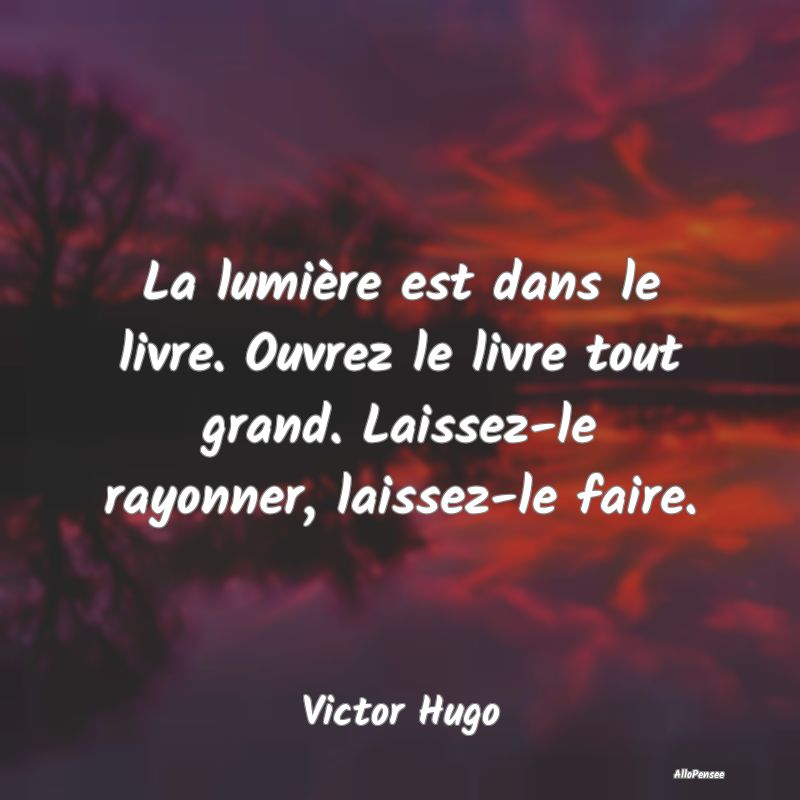 La lumière est dans le livre. Ouvrez le livre tou...