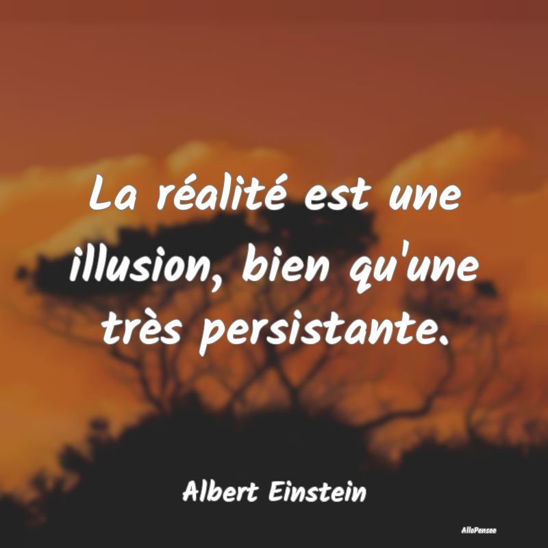 La réalité est une illusion, bien qu'une très p...