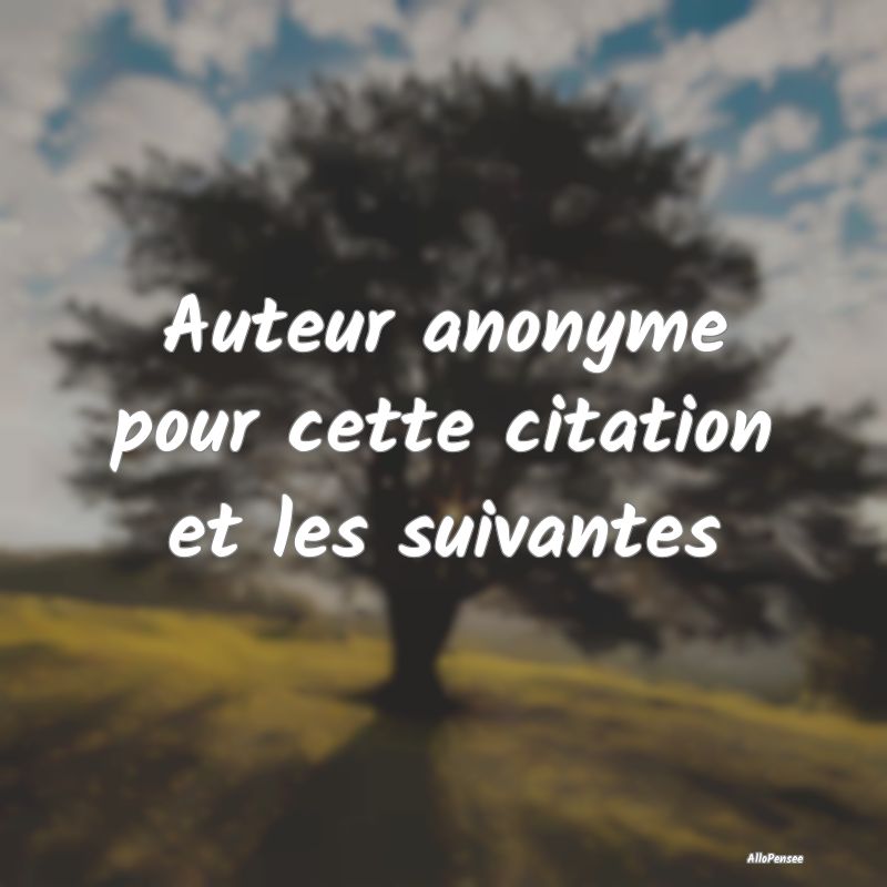 Auteur anonyme pour cette citation et les suivante...