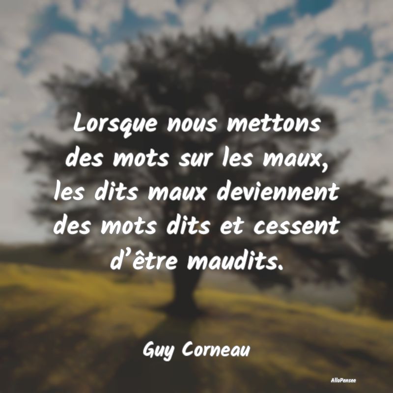 Lorsque nous mettons des mots sur les maux, les di...