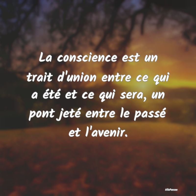 La conscience est un trait d'union entre ce qui a ...