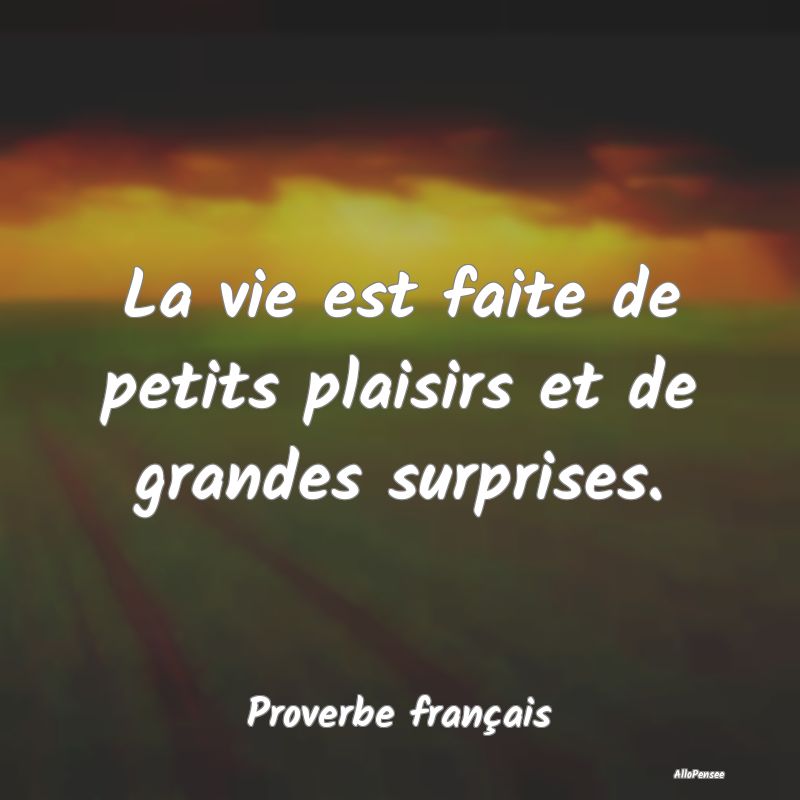 La vie est faite de petits plaisirs et de grandes ...