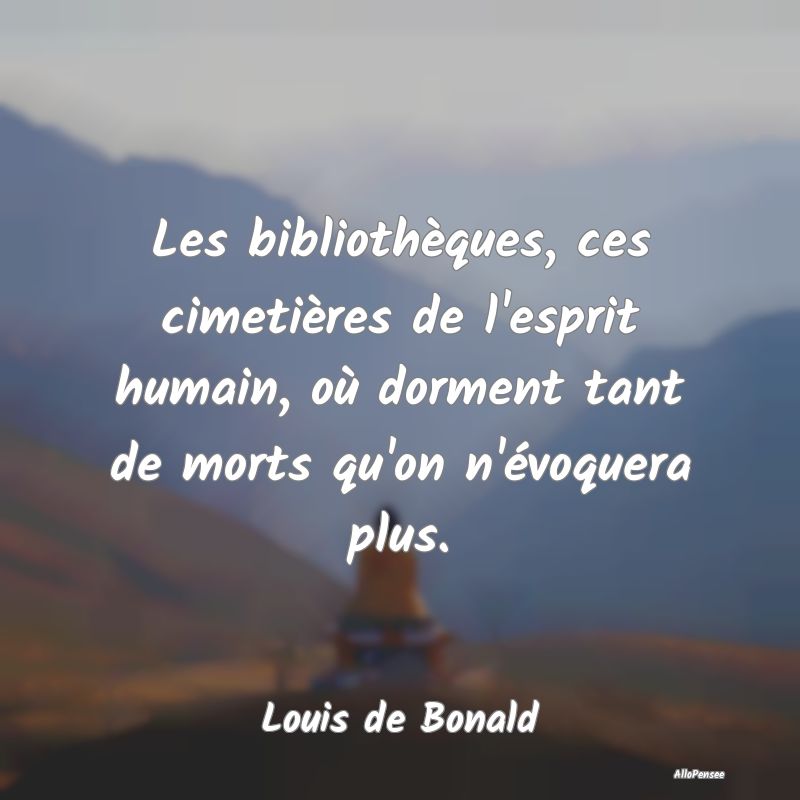 Les bibliothèques, ces cimetières de l'esprit hu...