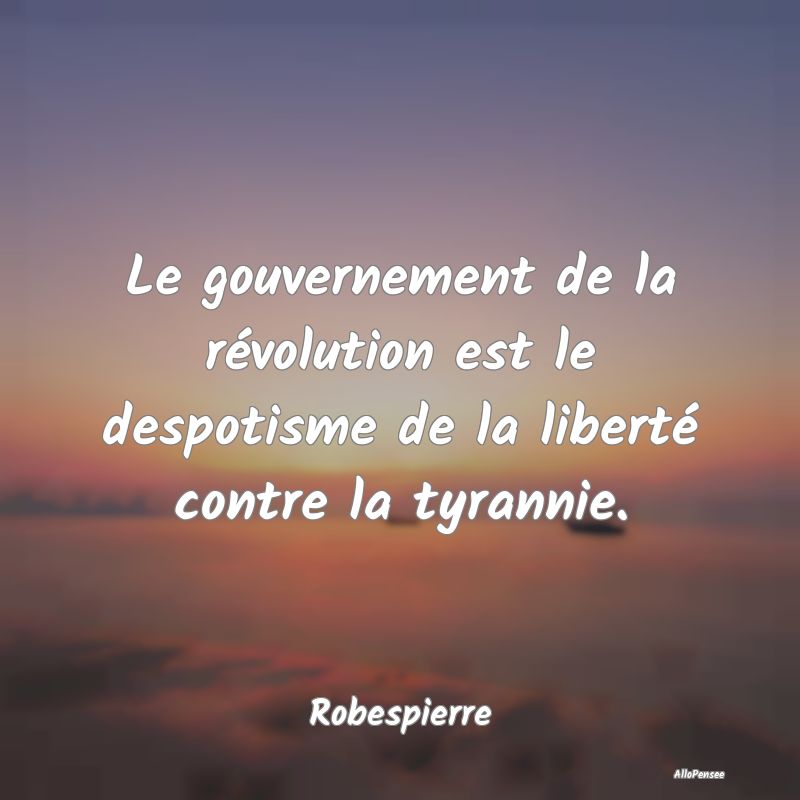 Le gouvernement de la révolution est le despotism...