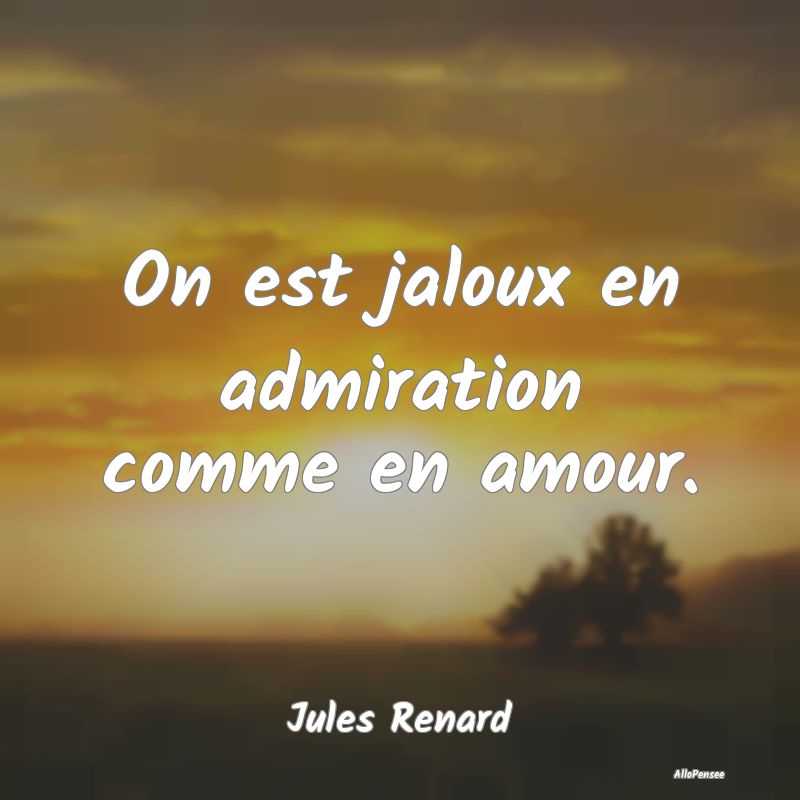 Citation Admiration - On est jaloux en admiration comme en amour....