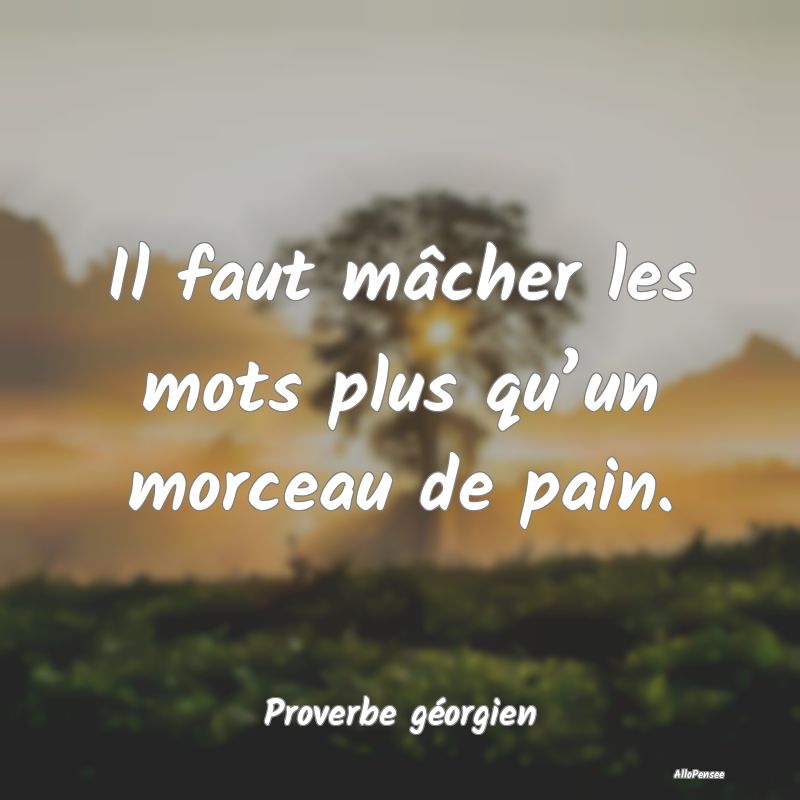 Il faut mâcher les mots plus qu’un morceau de p...