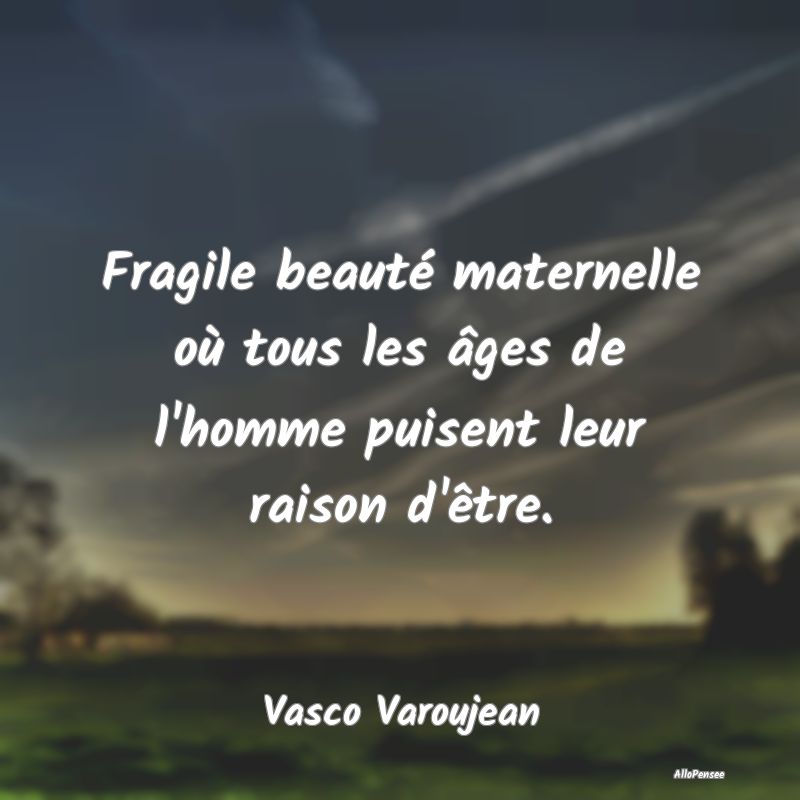 Fragile beauté maternelle où tous les âges de l...