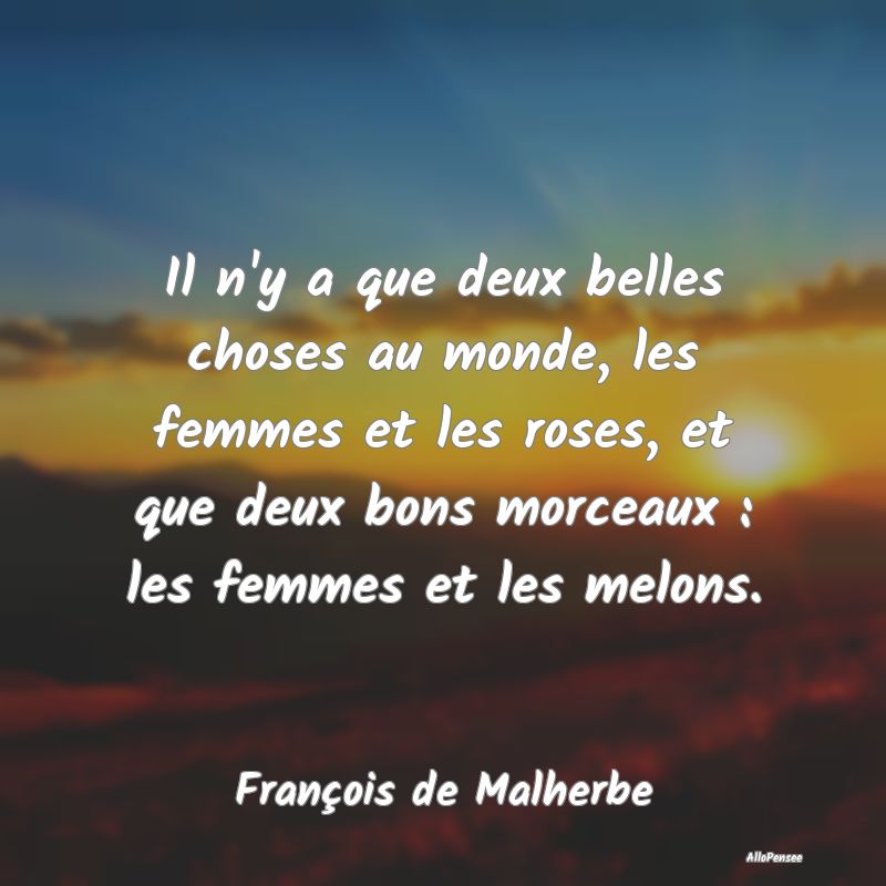 Il n'y a que deux belles choses au monde, les femm...