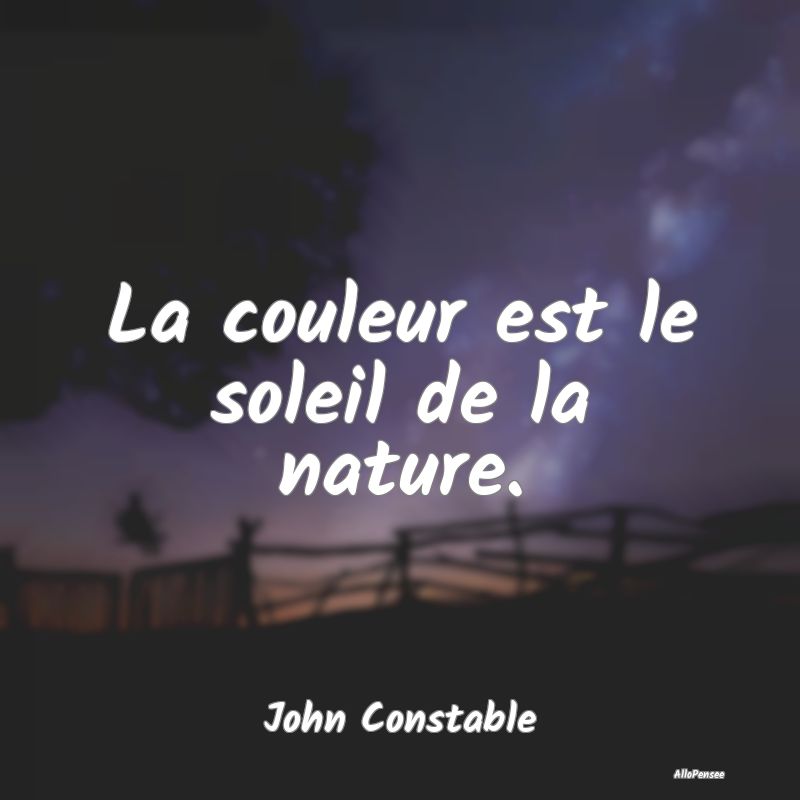 La couleur est le soleil de la nature....