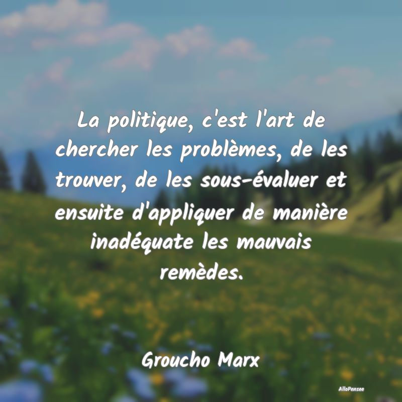 La politique, c'est l'art de chercher les problèm...