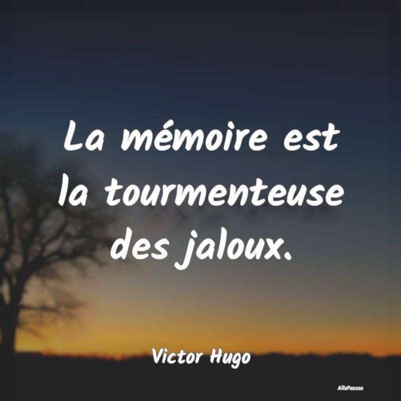 Citation Mémoire - La mémoire est la tourmenteuse des jaloux....