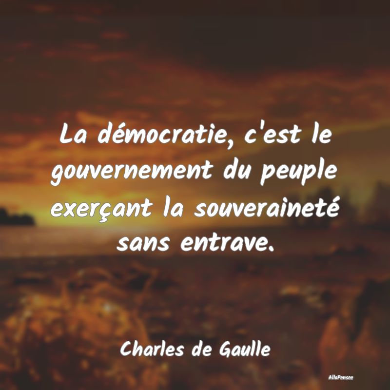 La démocratie, c'est le gouvernement du peuple ex...