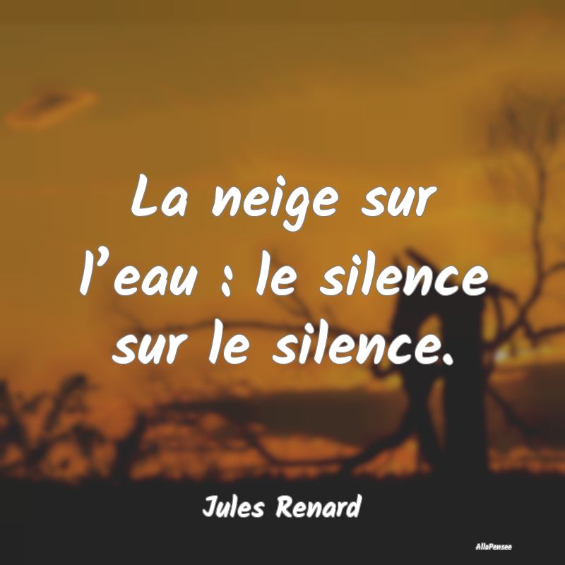 La neige sur l’eau : le silence sur le silence....