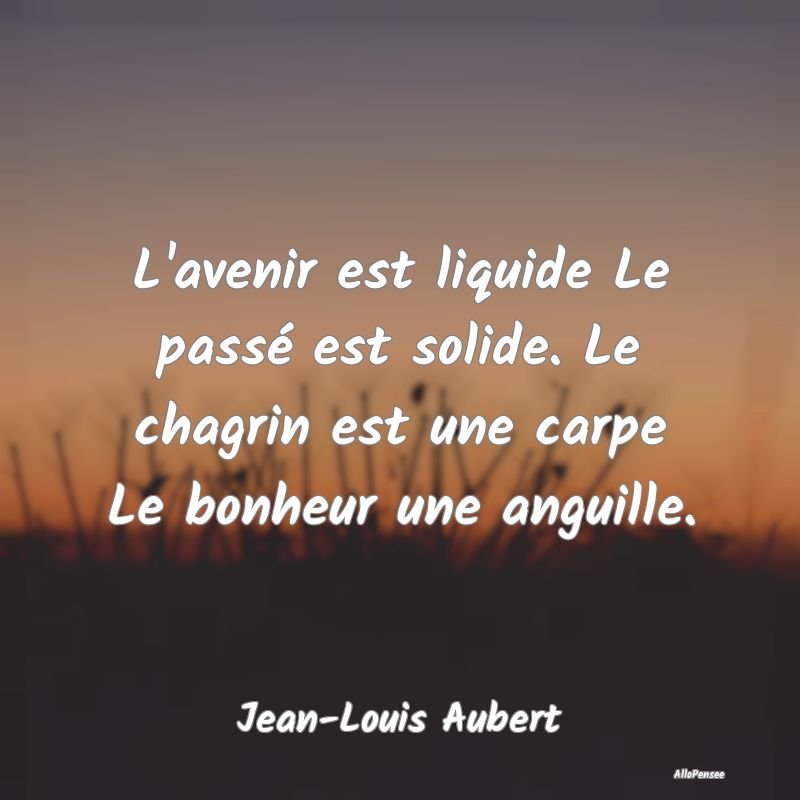 L'avenir est liquide Le passé est solide. Le chag...