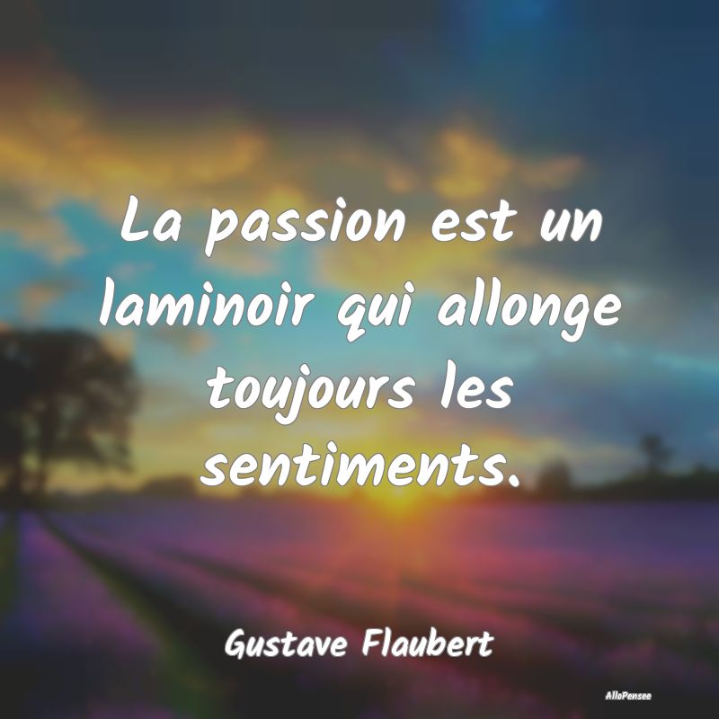 La passion est un laminoir qui allonge toujours le...