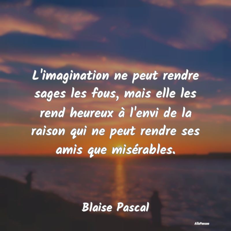 L'imagination ne peut rendre sages les fous, mais ...