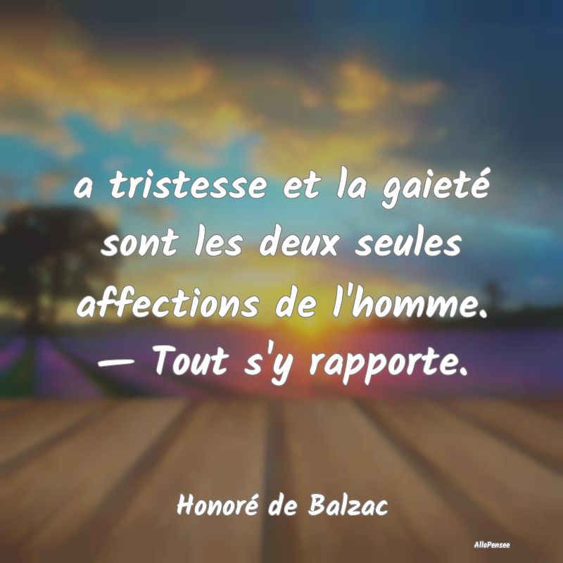 a tristesse et la gaieté sont les deux seules aff...