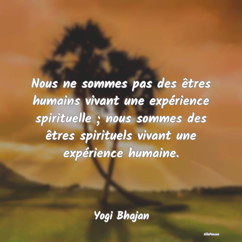 Nous ne sommes pas des êtres humains vivant une e...