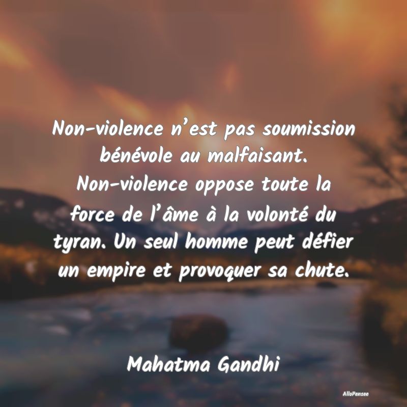 Non-violence n’est pas soumission bénévole au ...