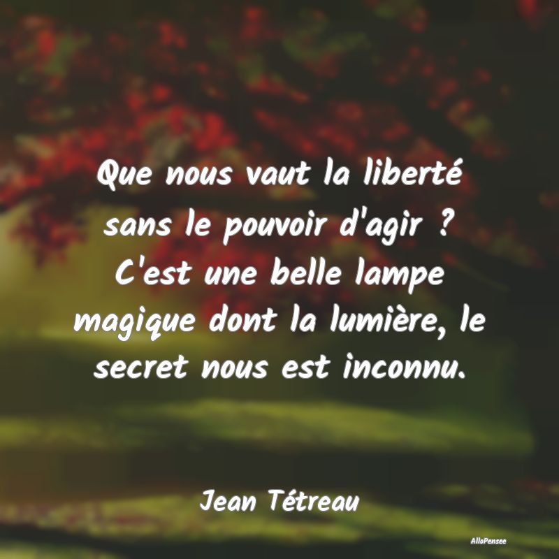 Que nous vaut la liberté sans le pouvoir d'agir ?...