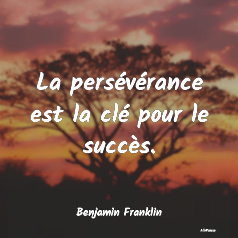 La persévérance est la clé pour le succès....