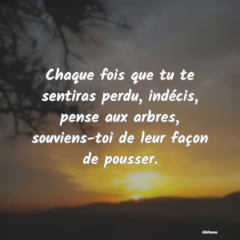 Chaque fois que tu te sentiras perdu, indécis, pe...