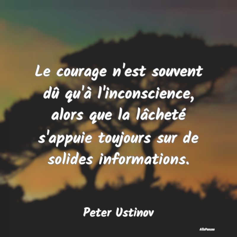 Le courage n'est souvent dû qu'à l'inconscience,...