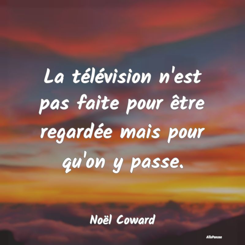 La télévision n'est pas faite pour être regard...