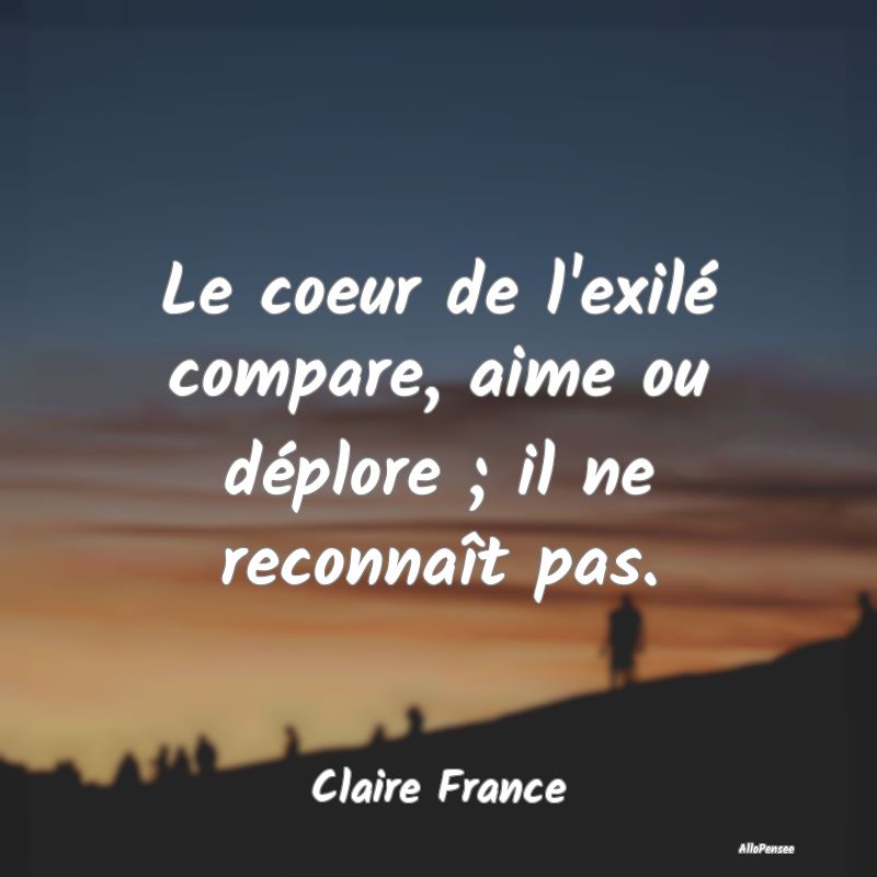 Le coeur de l'exilé compare, aime ou déplore ; i...