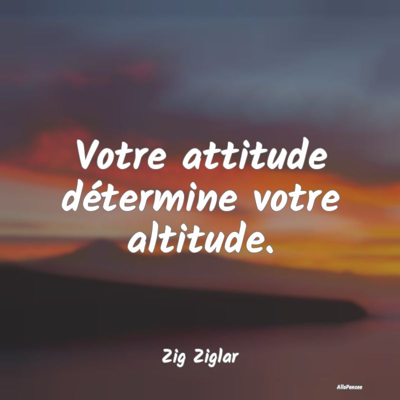 Votre attitude détermine votre altitude....