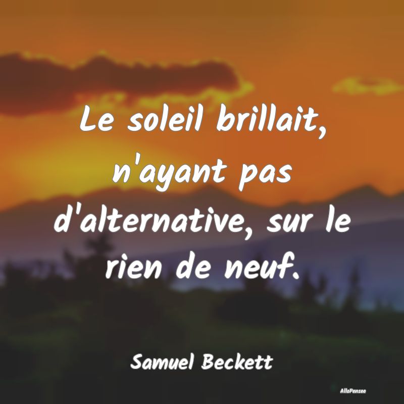 Le soleil brillait, n'ayant pas d'alternative, sur...