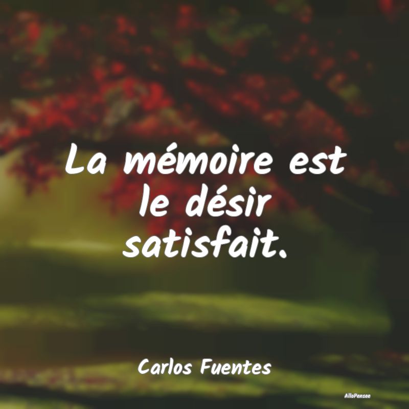 Citation Desir - La mémoire est le désir satisfait....
