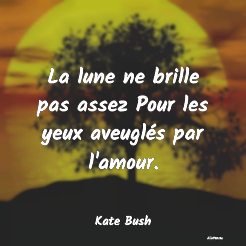 La lune ne brille pas assez Pour les yeux aveuglé...