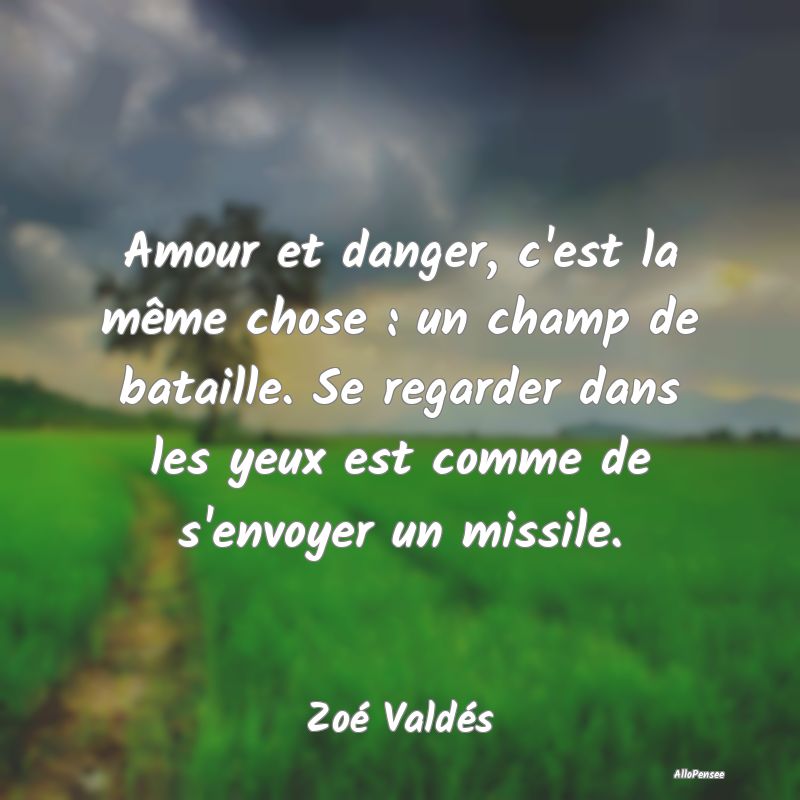 Amour et danger, c'est la même chose : un champ d...