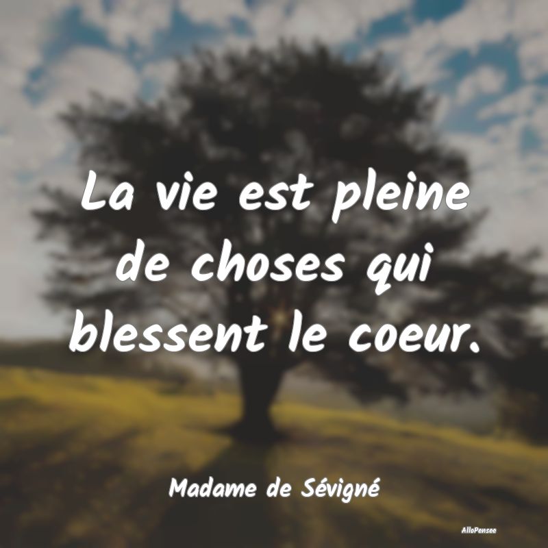 La vie est pleine de choses qui blessent le coeur....