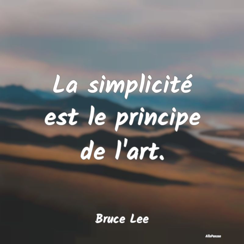 La simplicité est le principe de l'art....