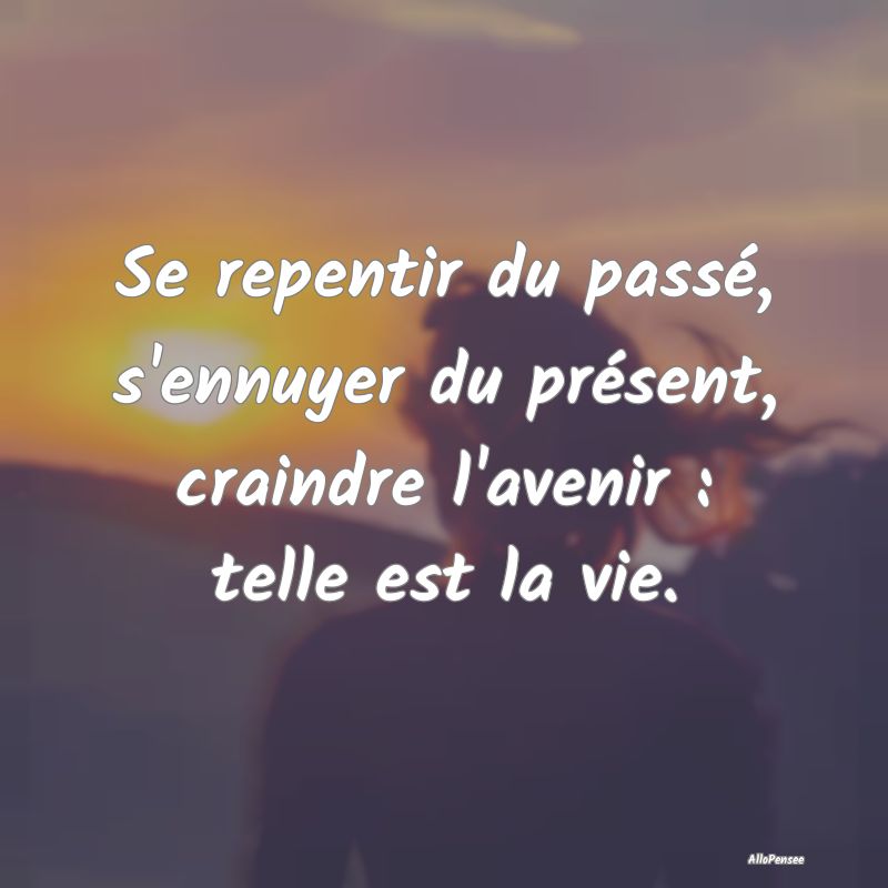 Se repentir du passé, s'ennuyer du présent, crai...