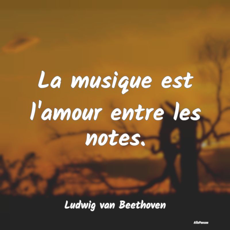 Citation Musique - La musique est l'amour entre les notes....