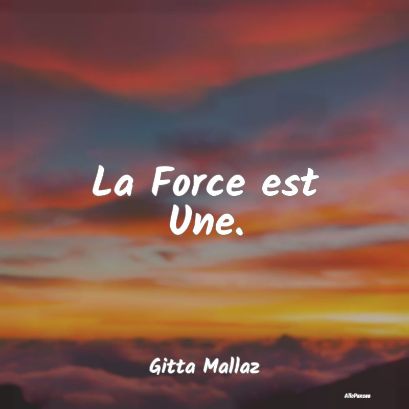 La Force est Une....